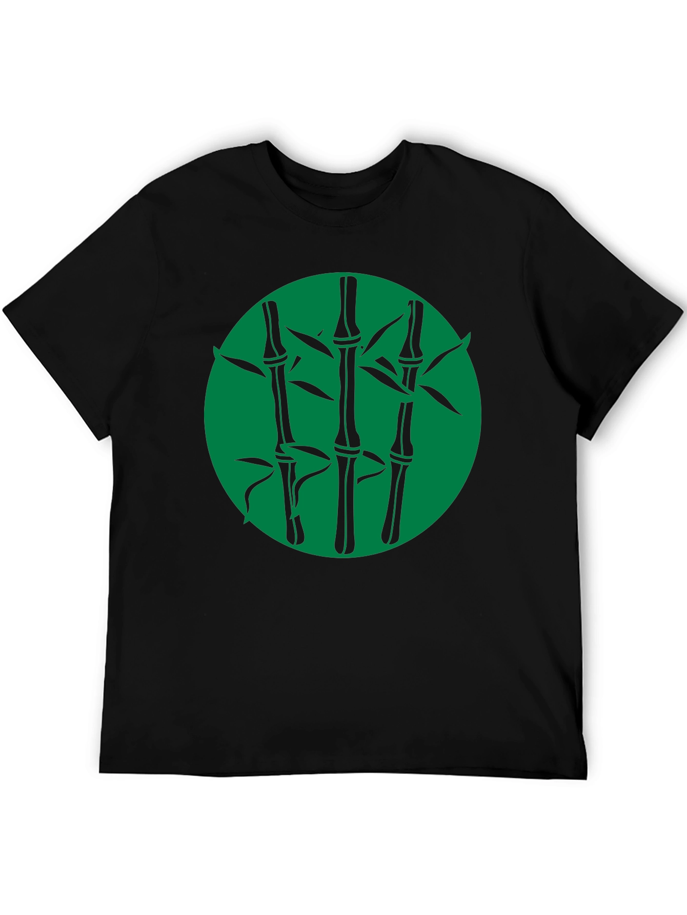 Bamboo Graphic Print Black T-Shirt