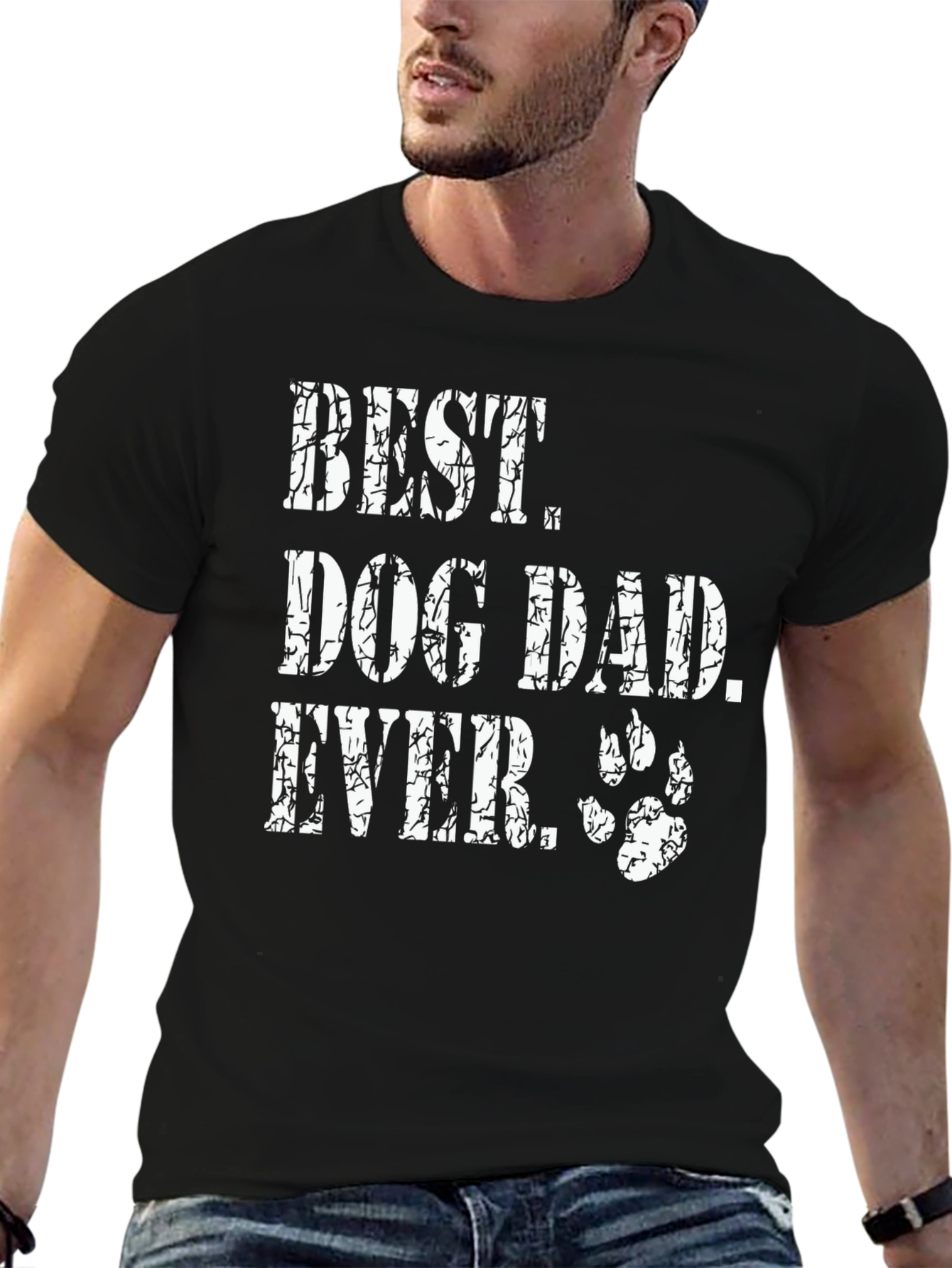 Best Dog Dad Ever Black Graphic Tee