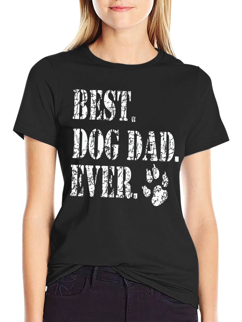 Best Dog Dad Ever Black Graphic Tee
