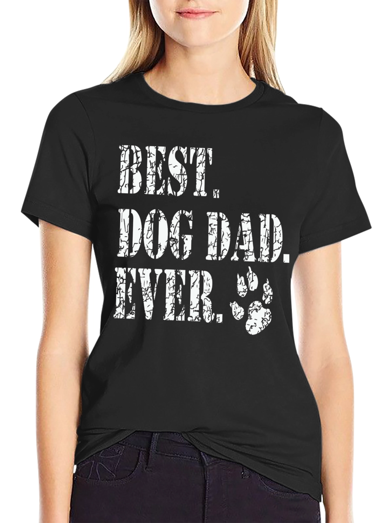 Best Dog Dad Ever Black Graphic Tee