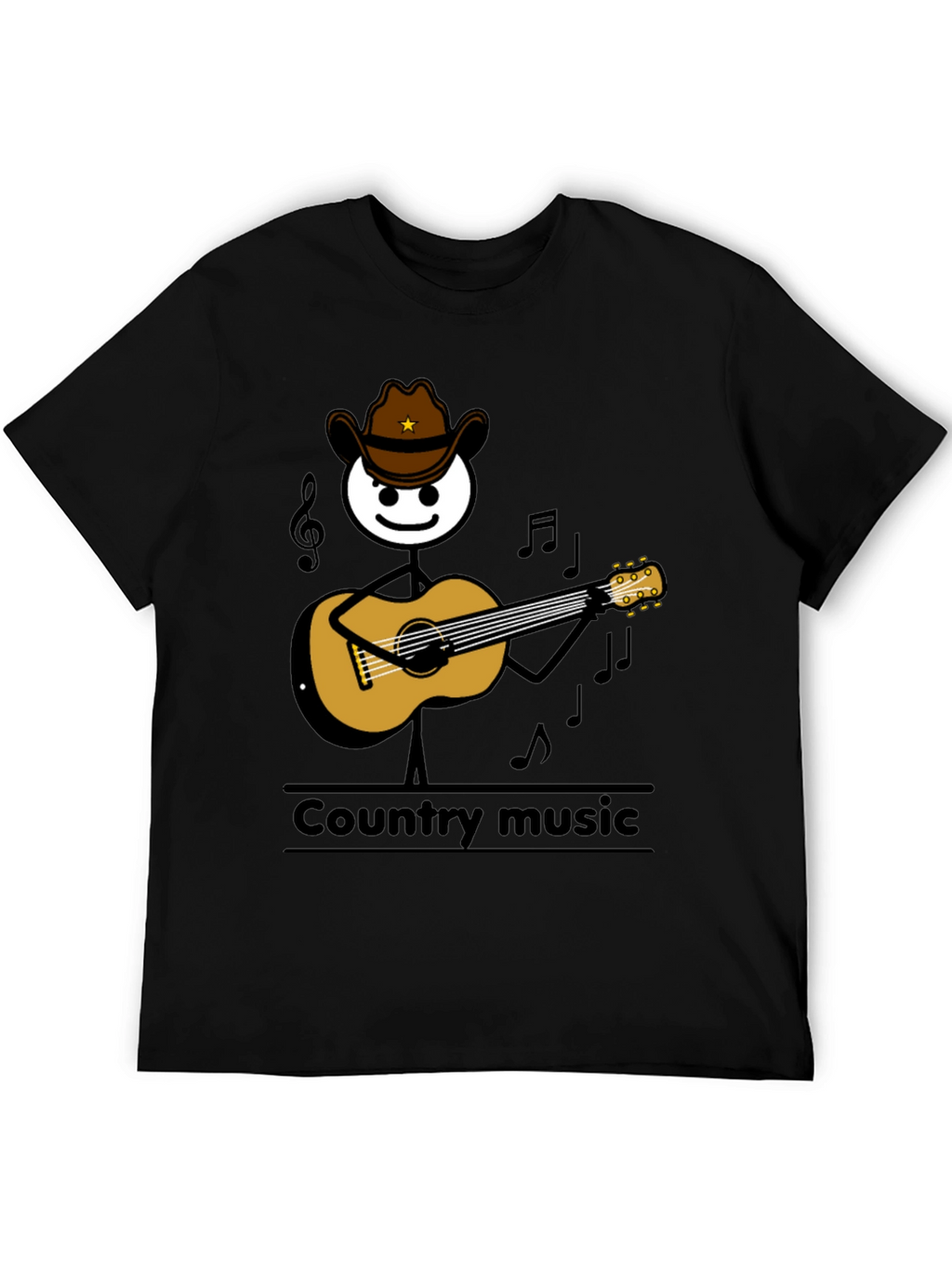 Country Music Stick Figure Guitarist T-Shirt