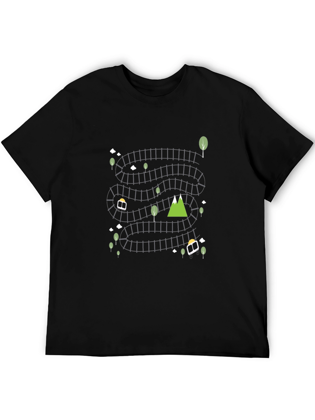 Novelty Railroad Graphic Tee - Quirky & Comfortable