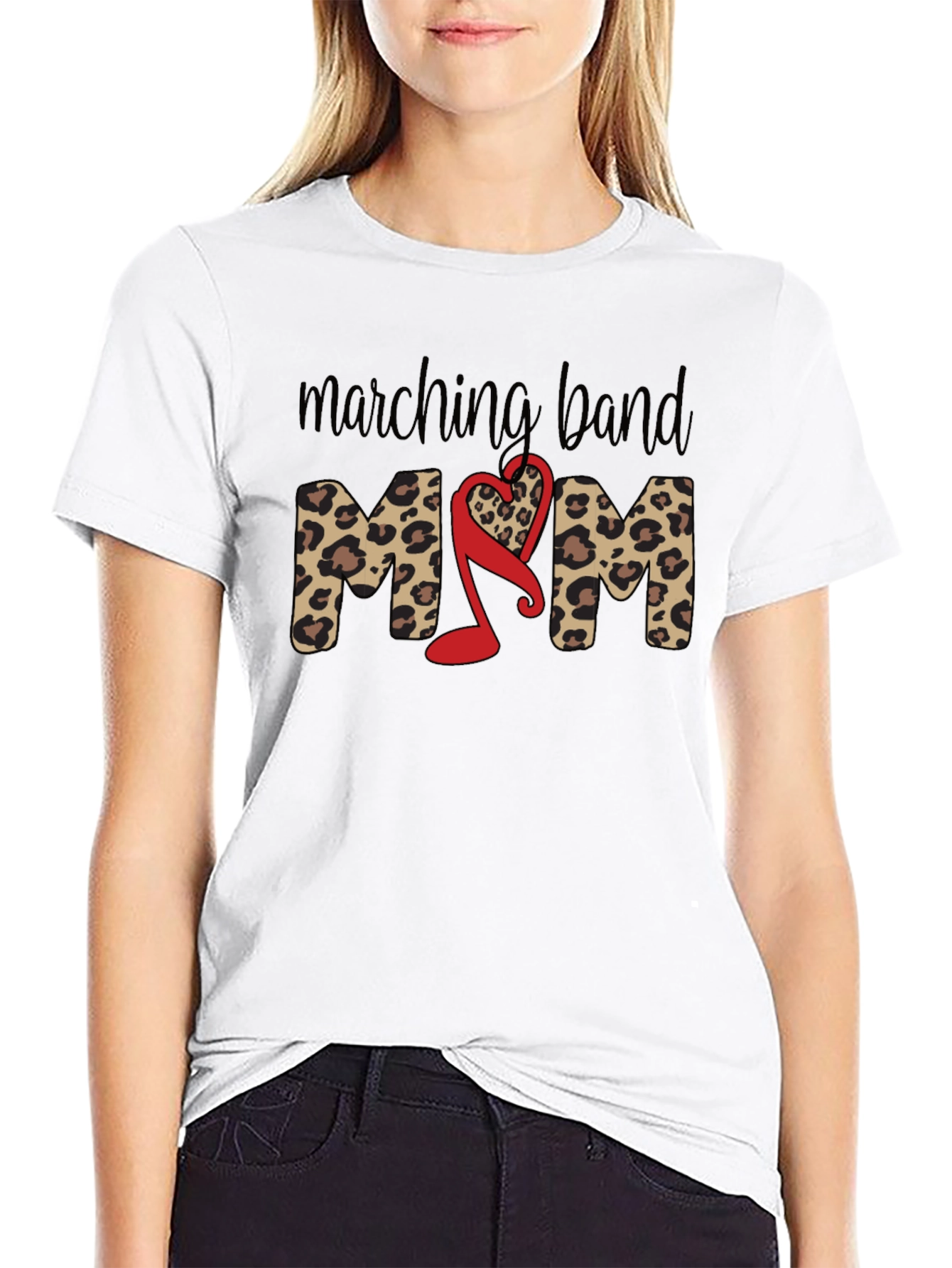 Marching Band Mom Leopard Print T-Shirt
