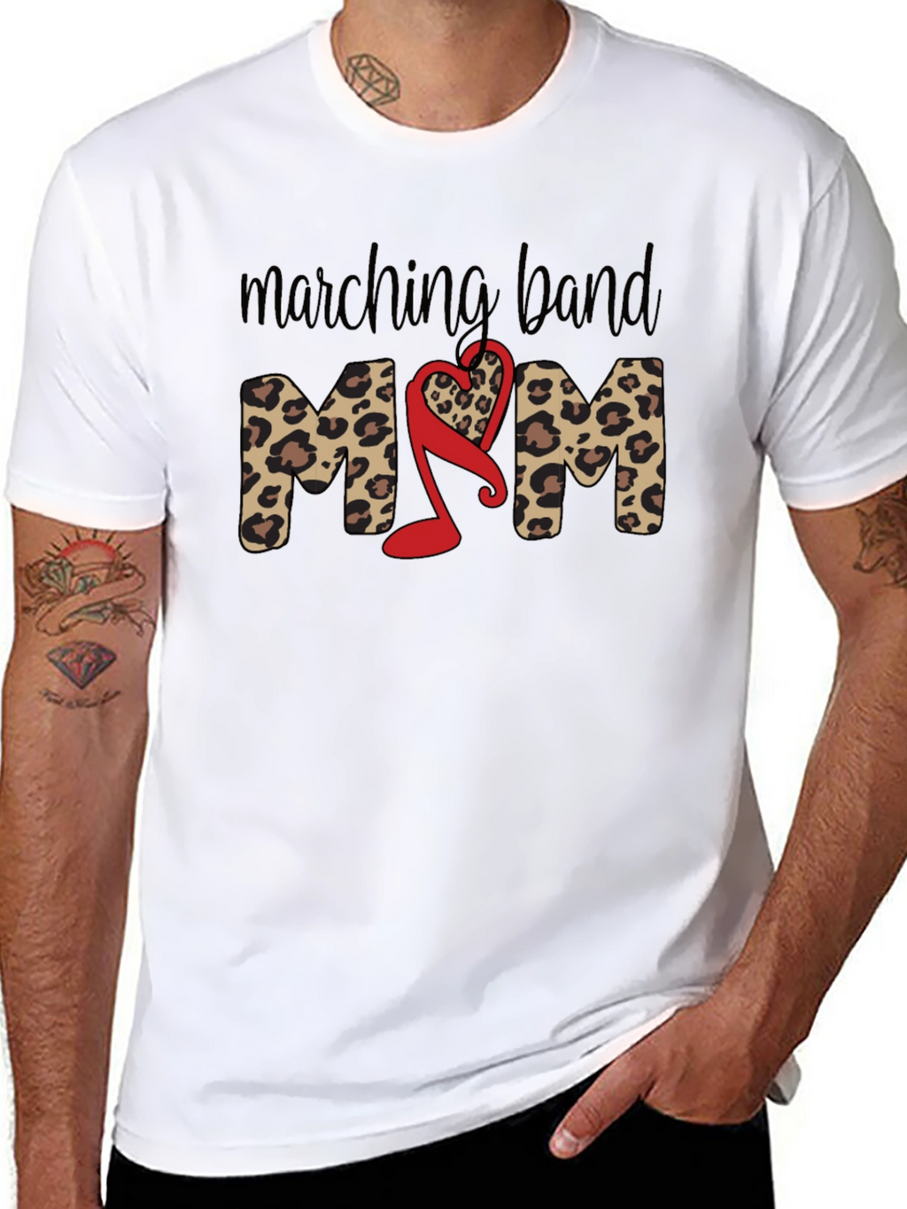 Marching Band Mom Leopard Print T-Shirt