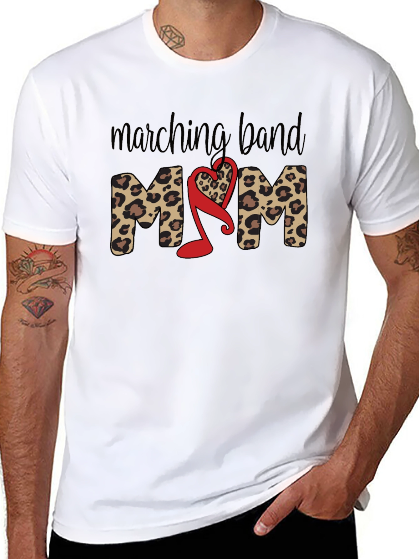Marching Band Mom Leopard Print T-Shirt