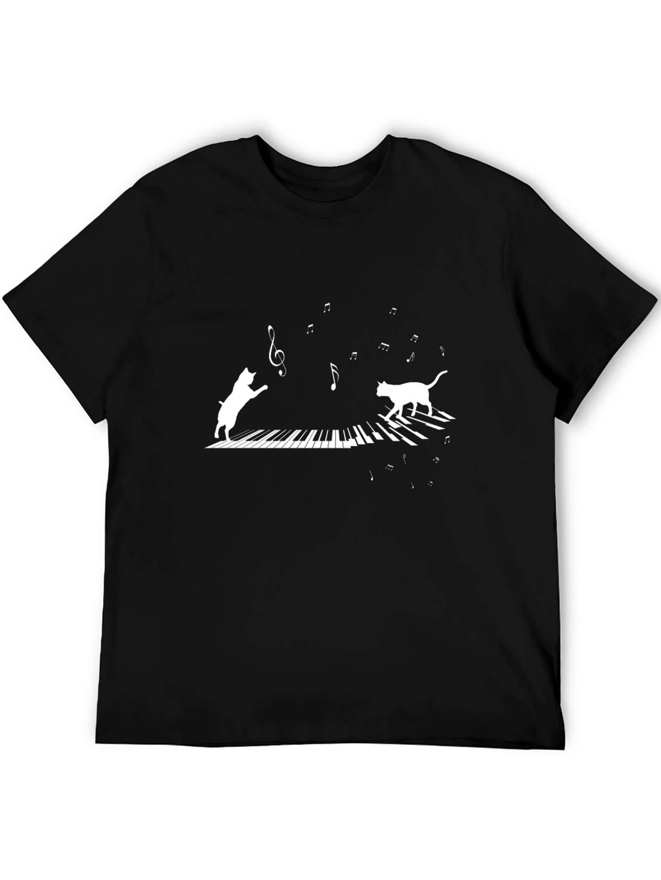 Musical Cats Piano Graphic T-Shirt