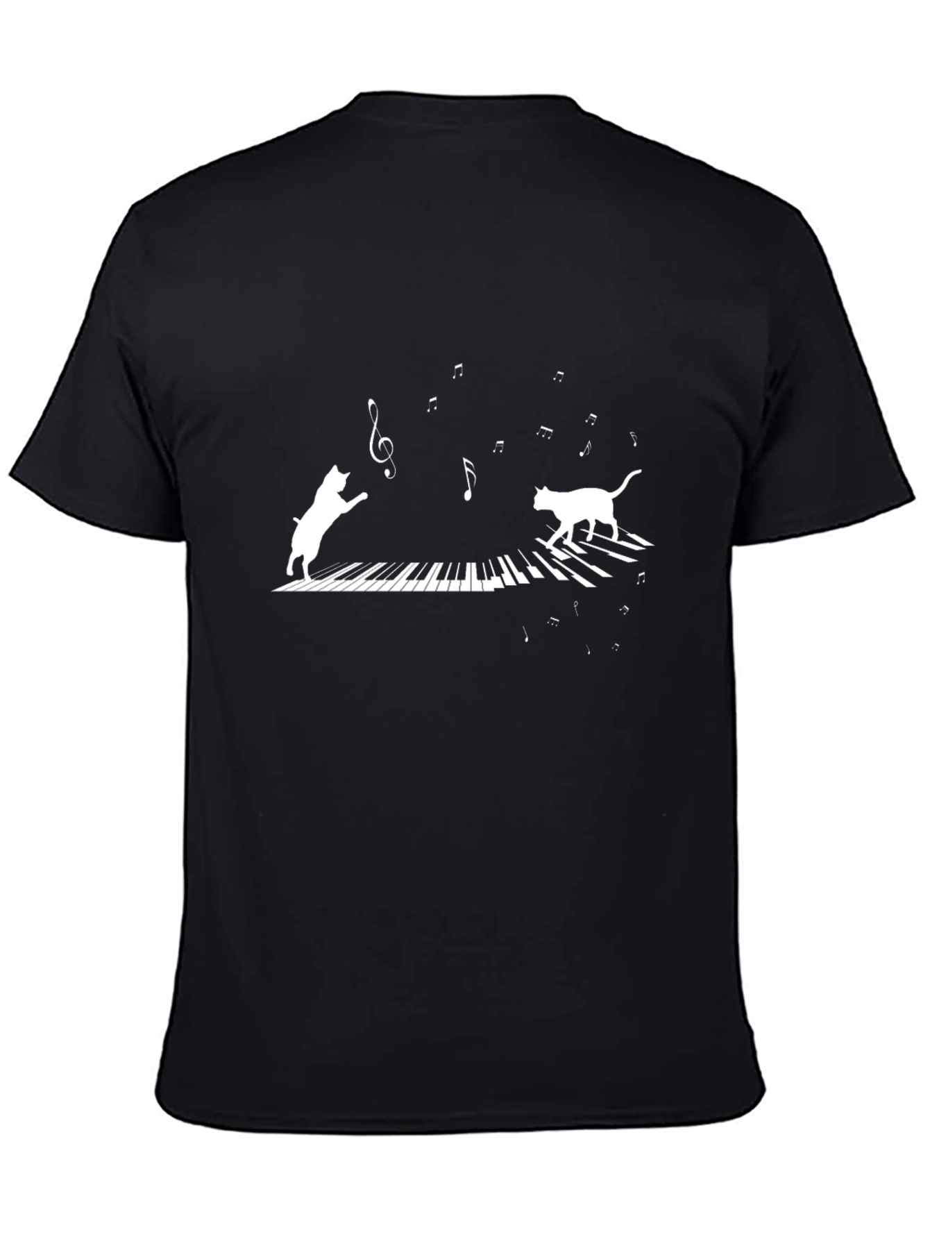Musical Cats Piano Graphic T-Shirt