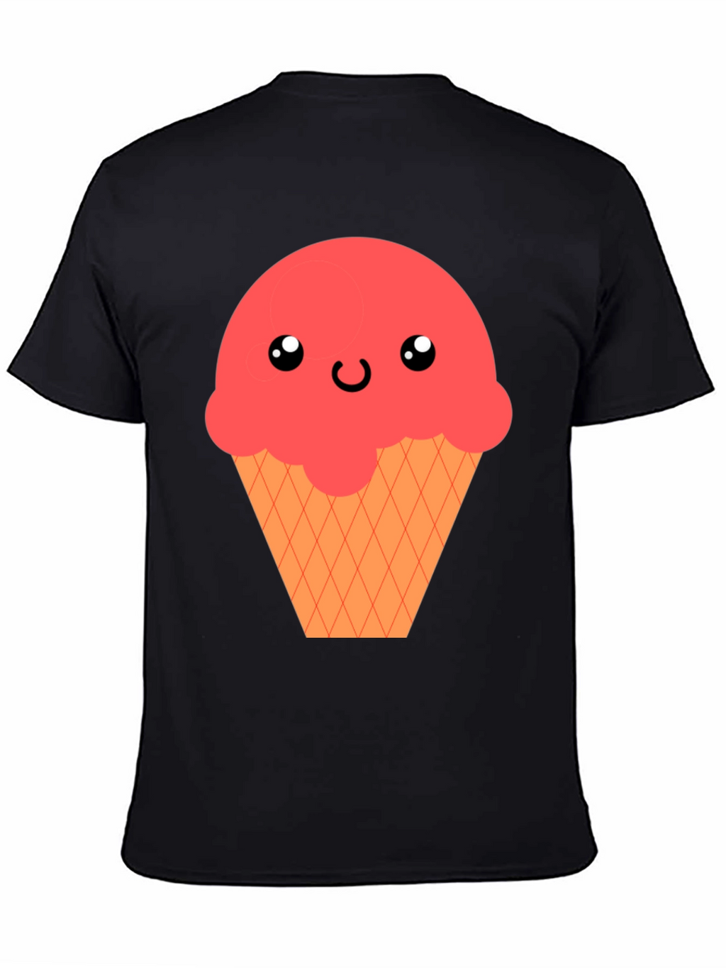 Kawaii Ice Cream Graphic T-Shirt - Black