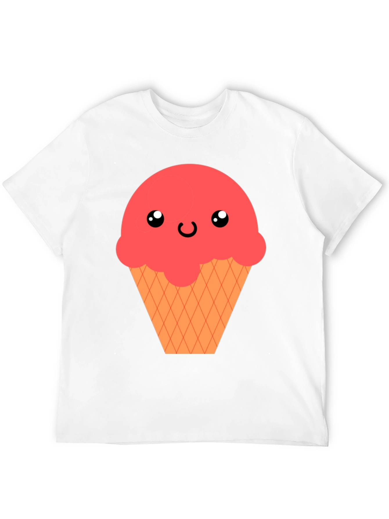 Kawaii Ice Cream Graphic T-Shirt - Black