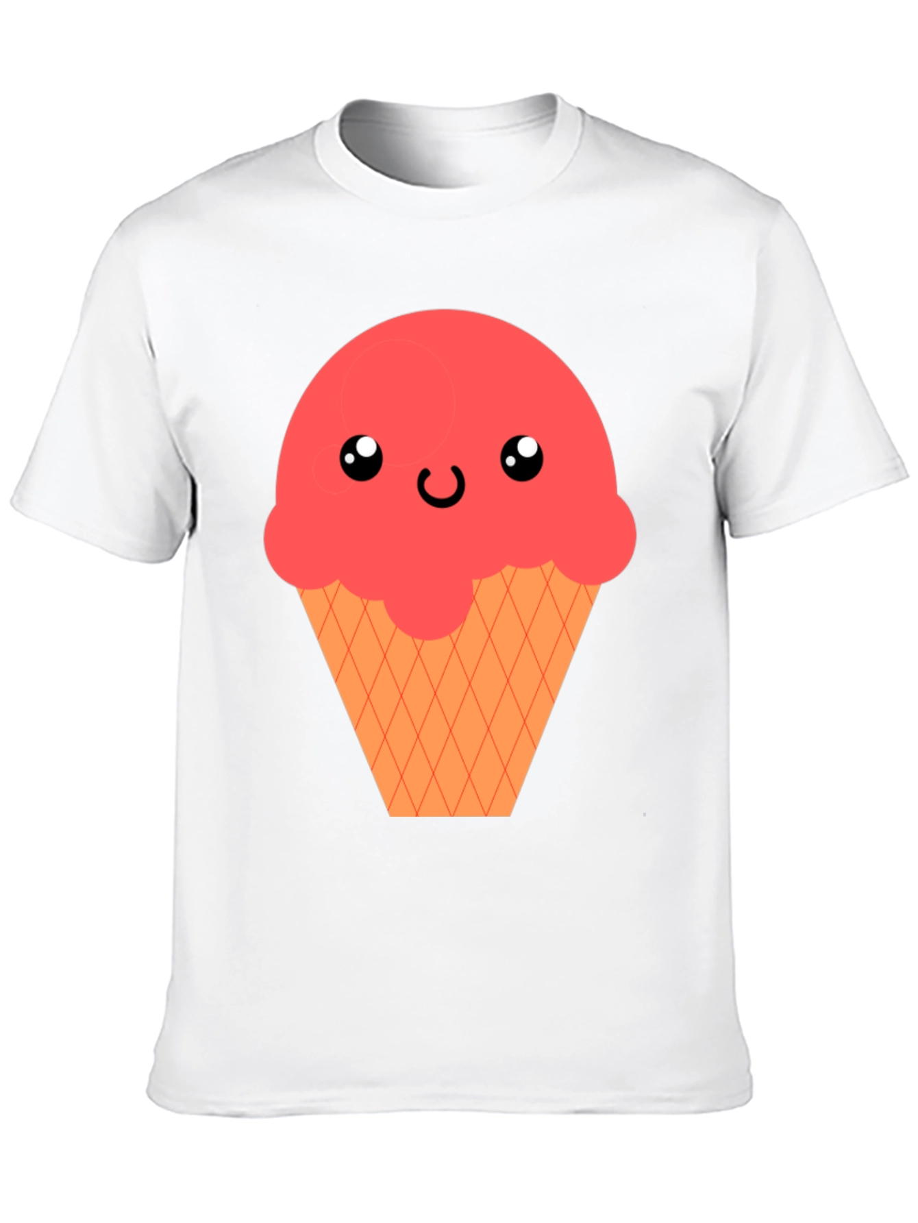 Kawaii Ice Cream Graphic T-Shirt - Black