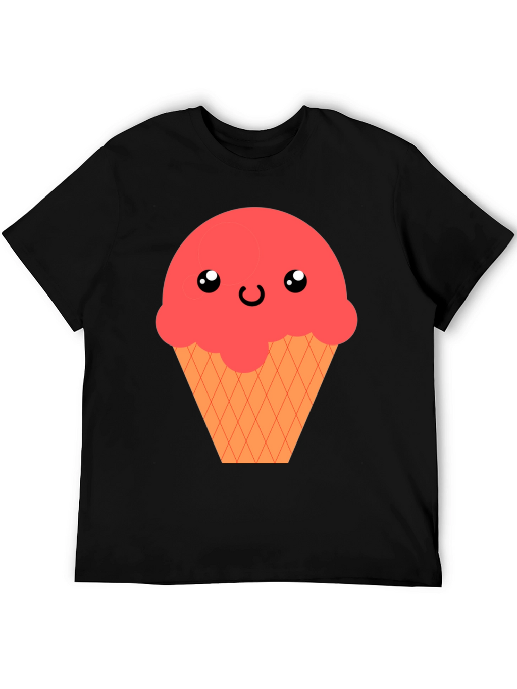 Kawaii Ice Cream Graphic T-Shirt - Black