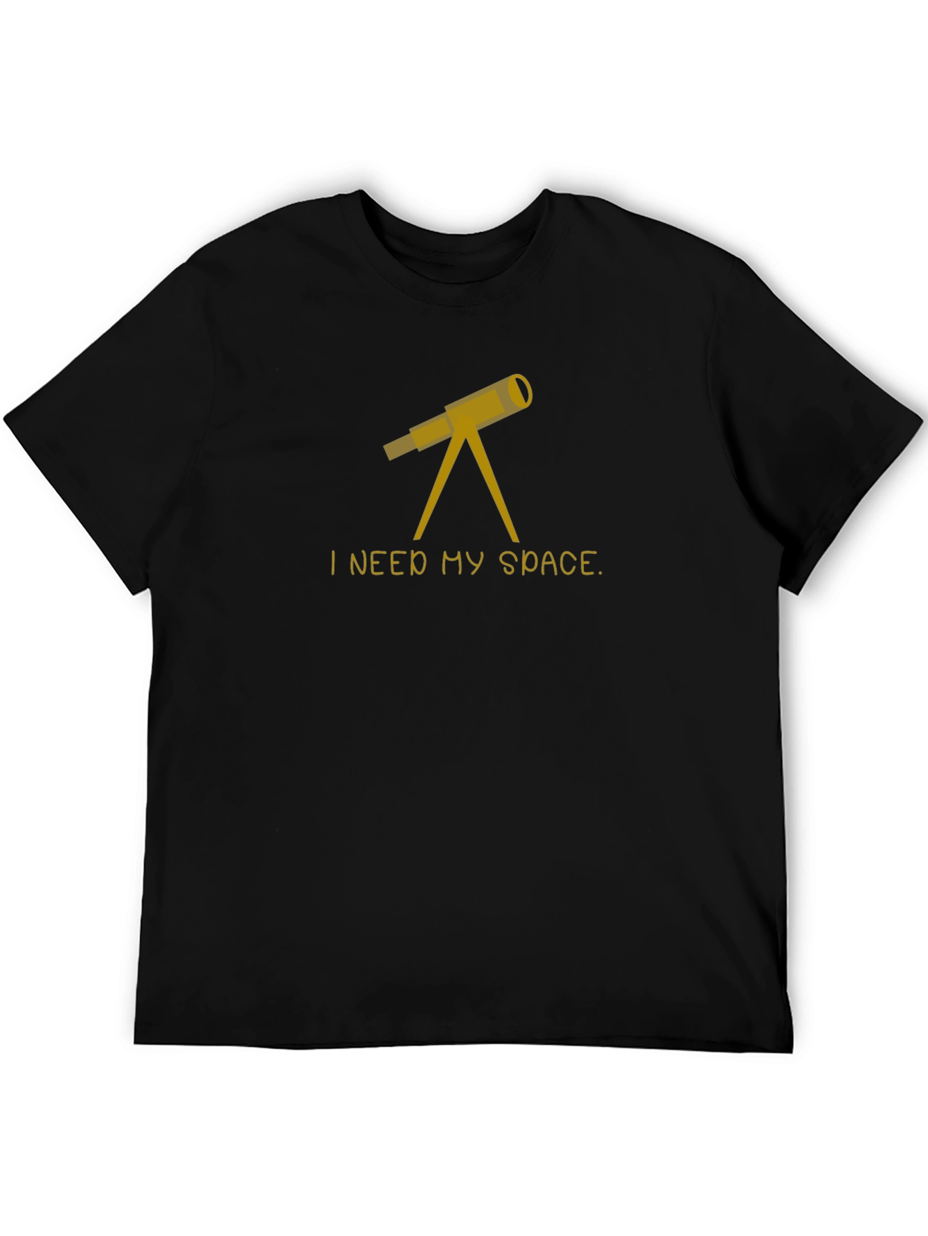 I Need My Space Telescope T-Shirt - Black