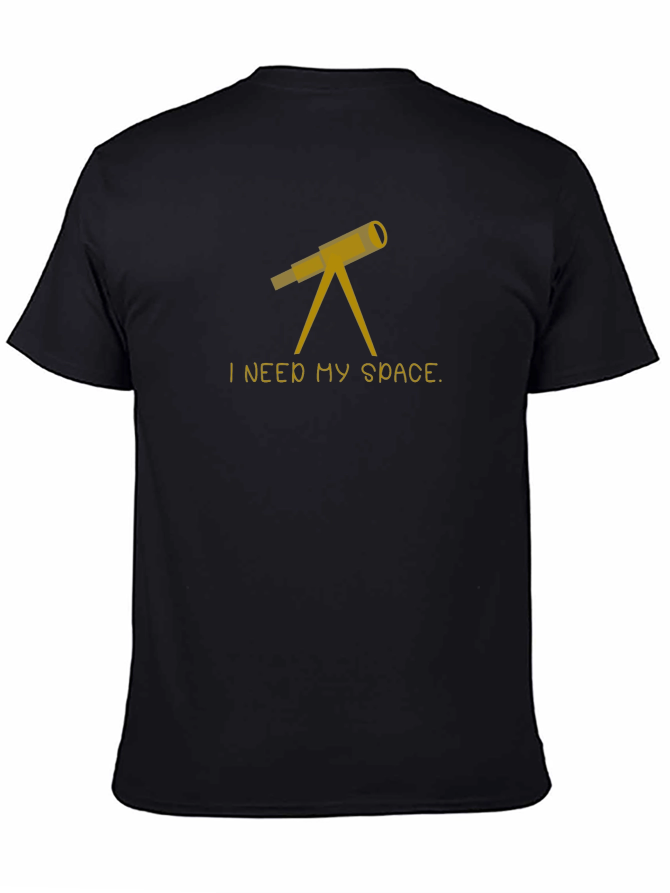 I Need My Space Telescope T-Shirt - Black