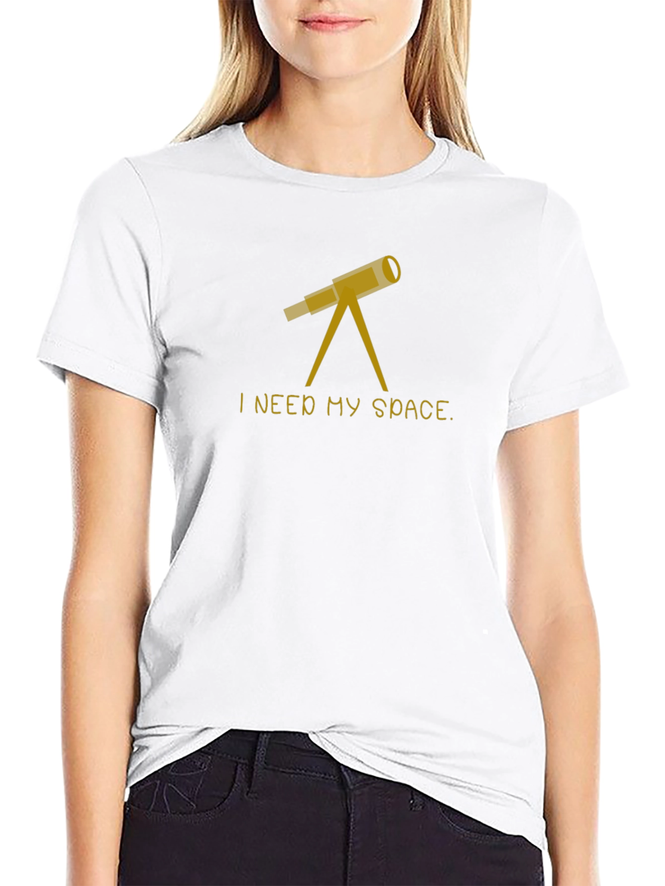 I Need My Space Telescope T-Shirt - Black