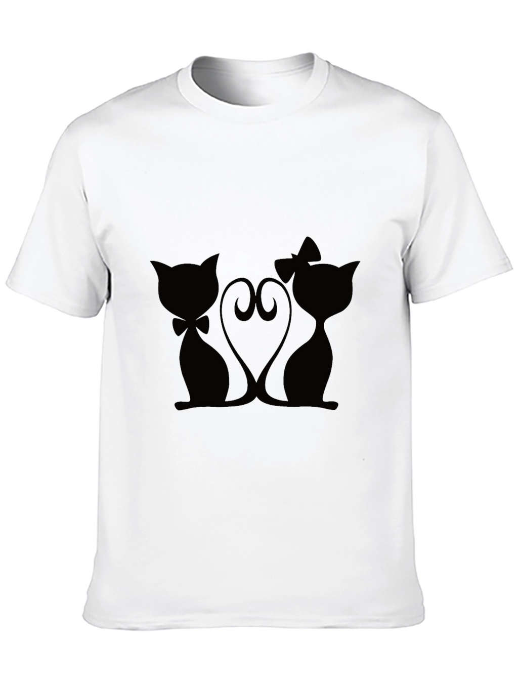 Cute Cats Love T-Shirt - Black