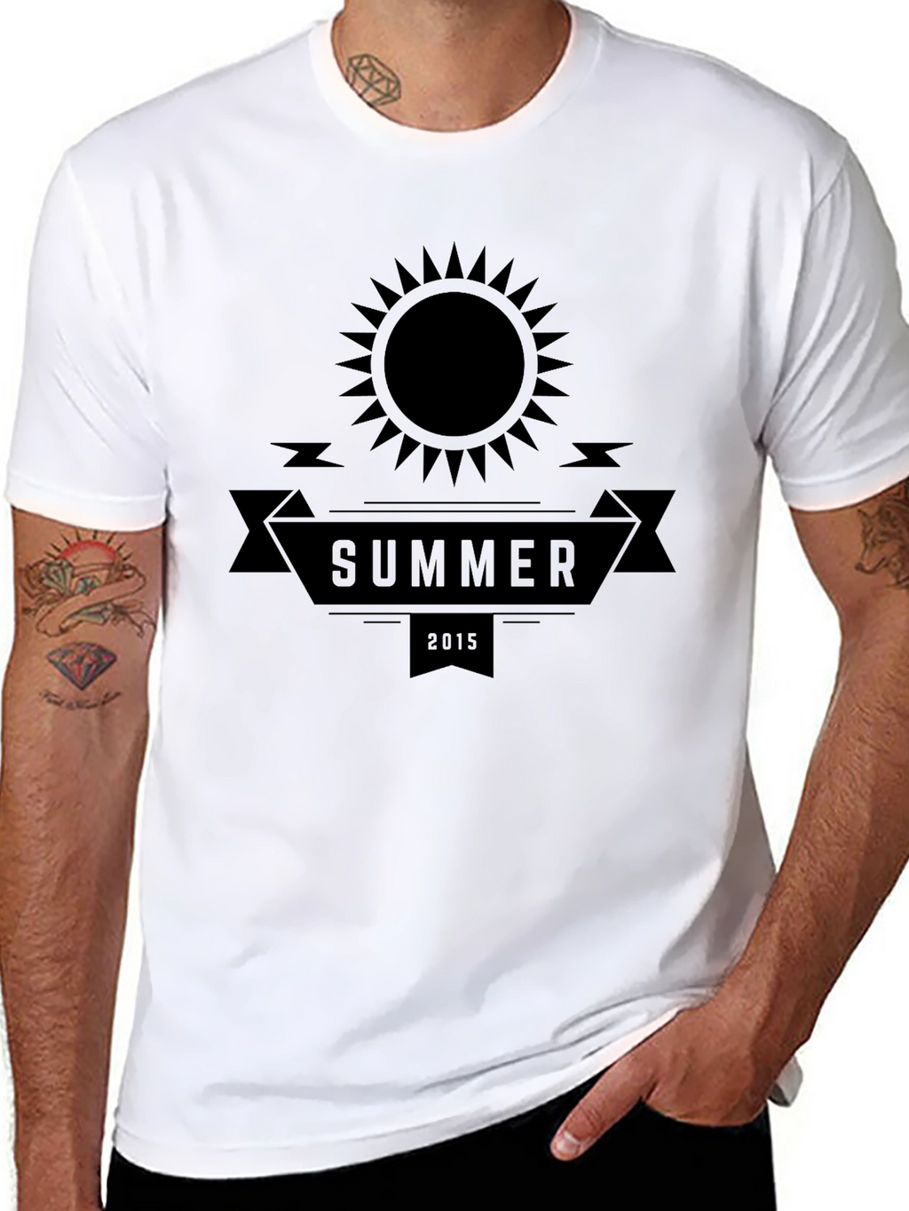 Summer 2015 Graphic Tee - Black Cotton Casual T-Shirt