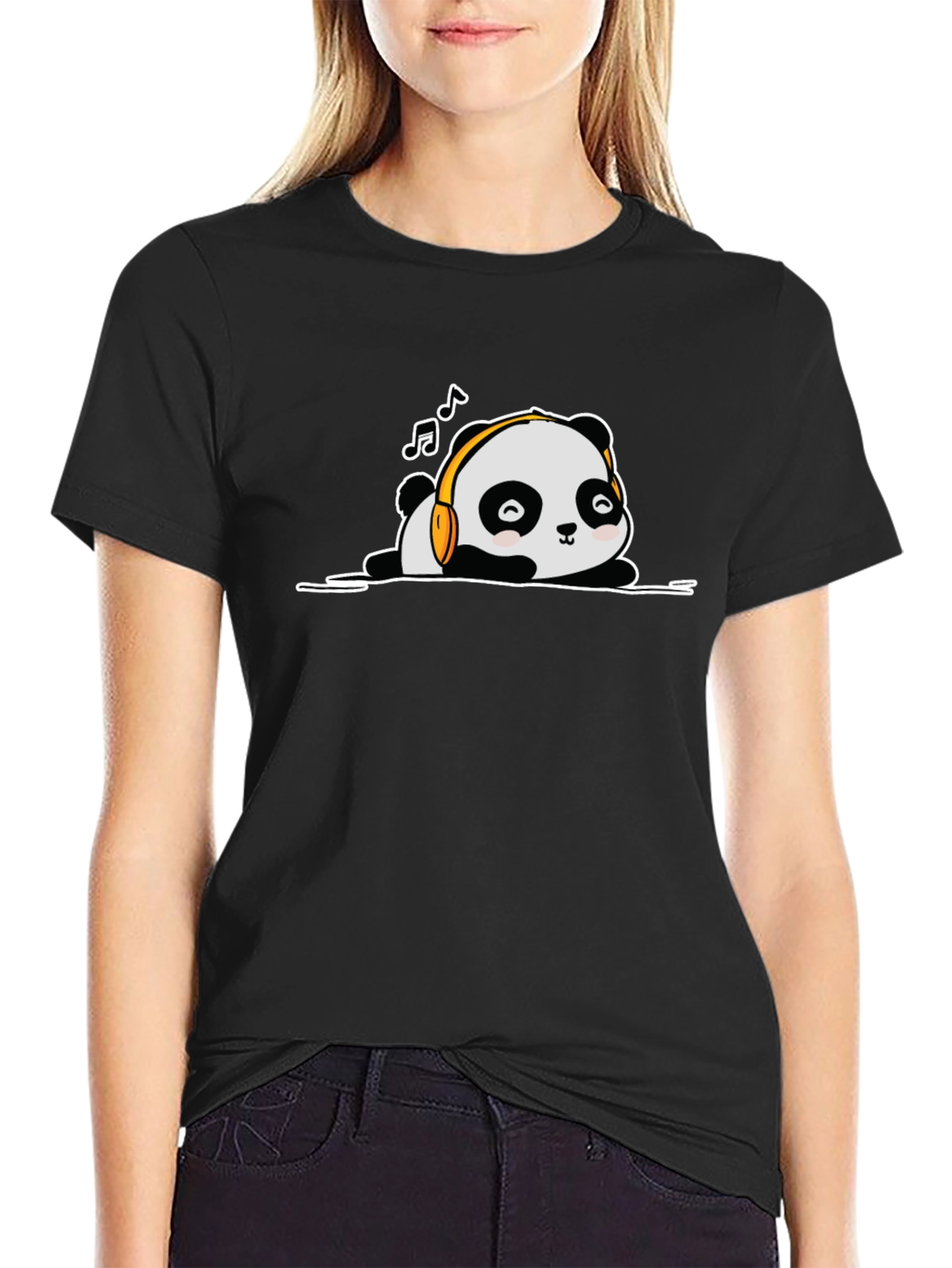 Cute Panda Listening to Music T-Shirt