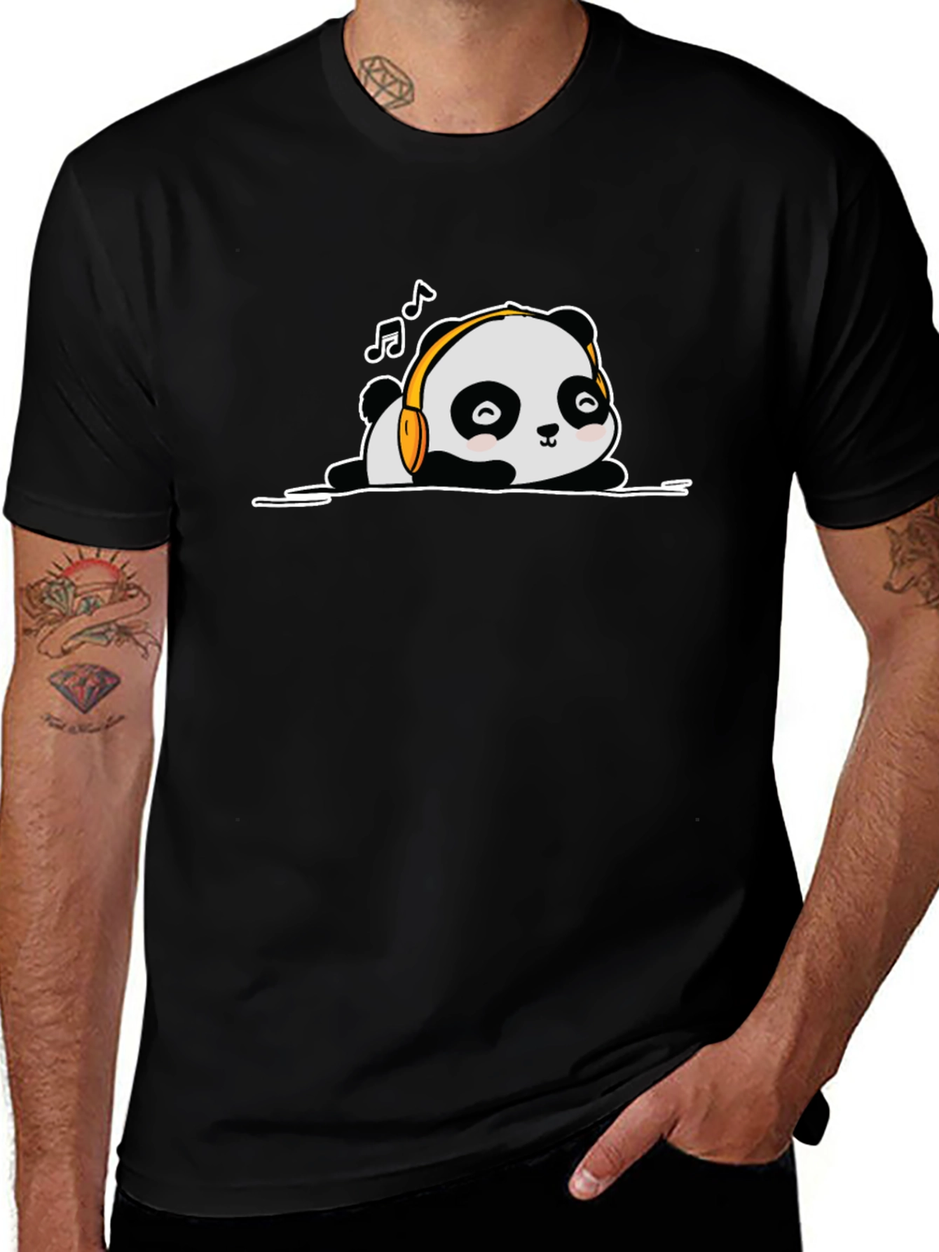 Cute Panda Listening to Music T-Shirt