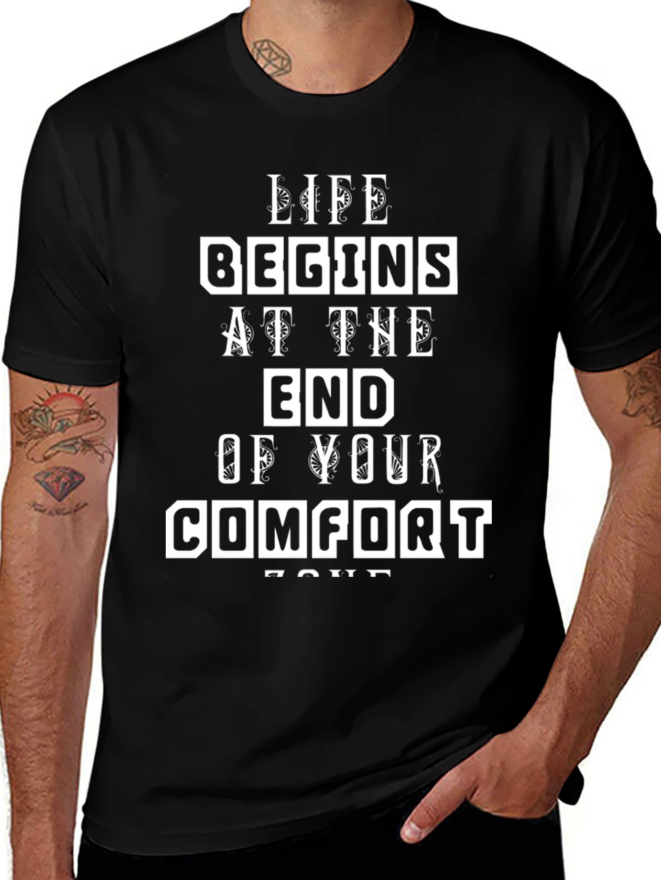 Motivational Life Begins T-Shirt