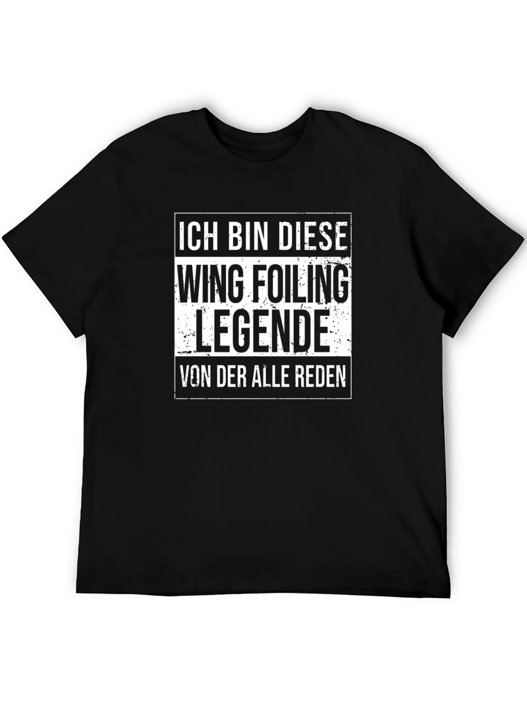 Wing Foiling Legende T-Shirt - Black Cotton Tee