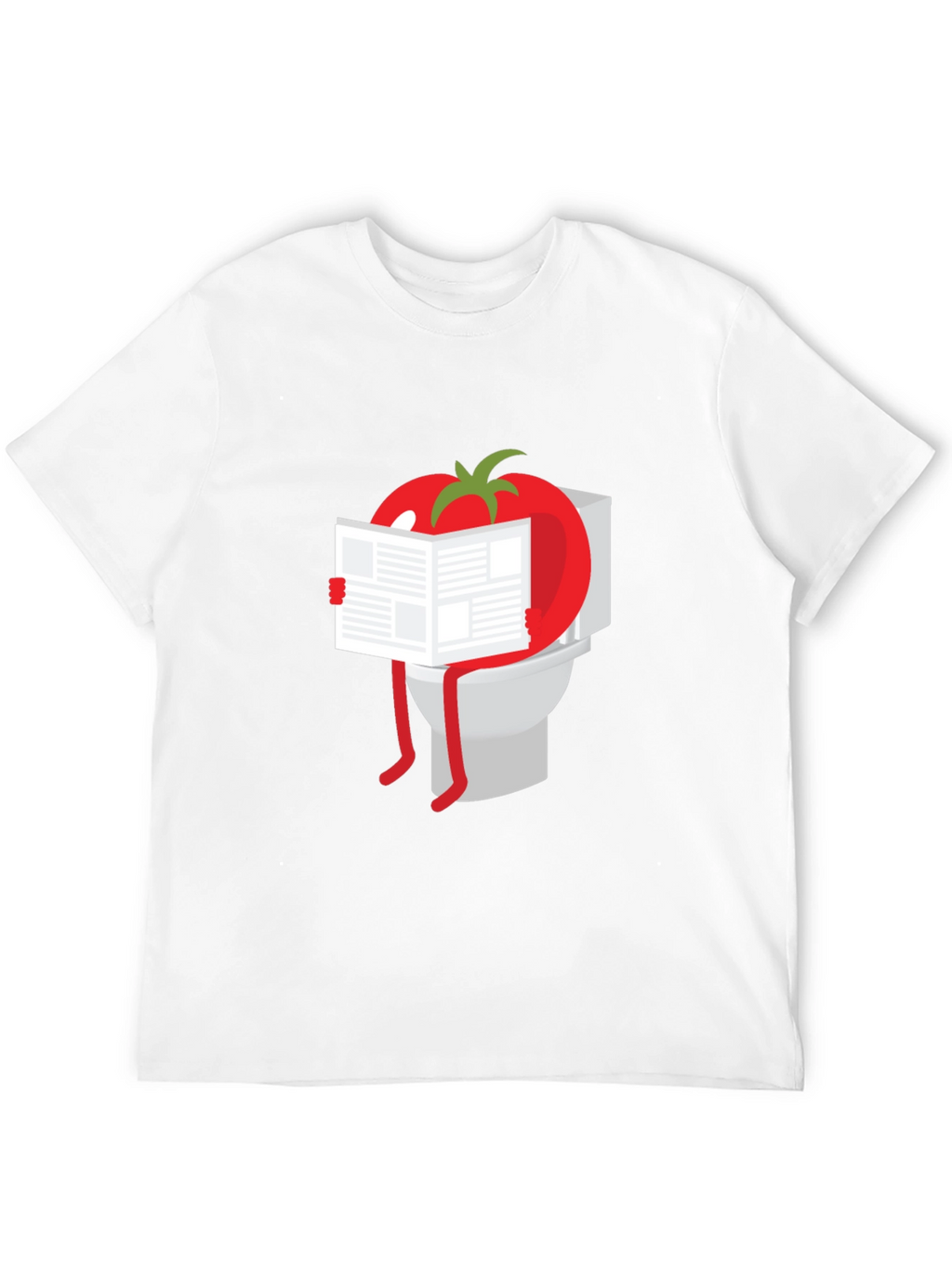 Tomato Reading Newspaper On Toilet Humor T-Shirt