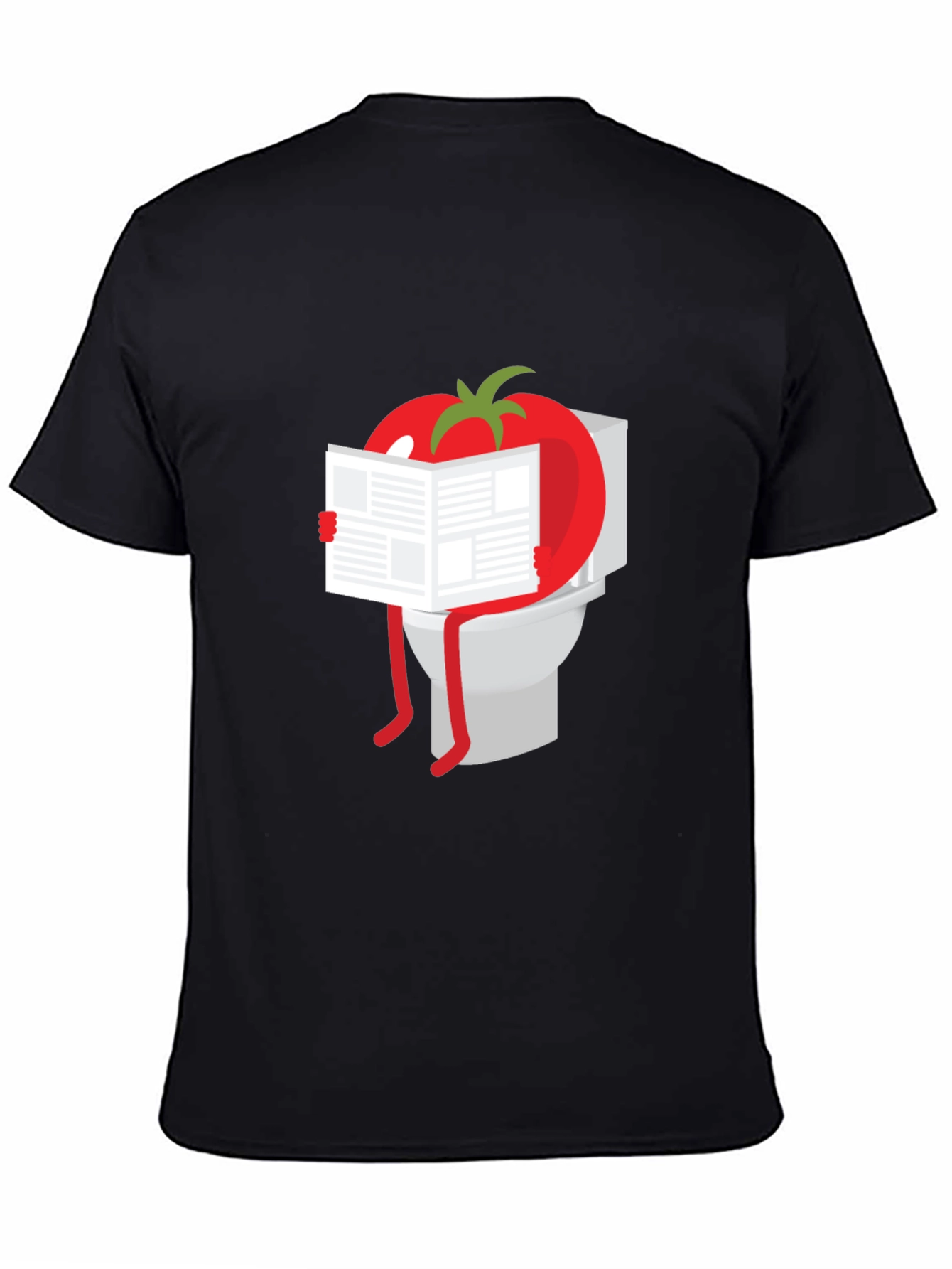 Tomato Reading Newspaper On Toilet Humor T-Shirt