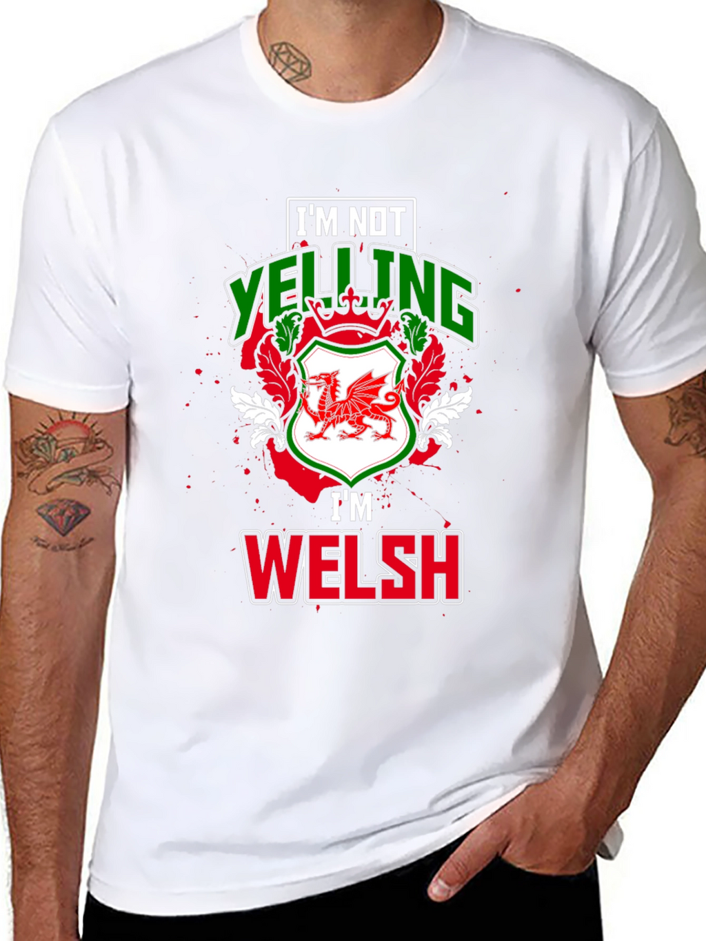 Im Not Yelling Im Welsh Black T-Shirt