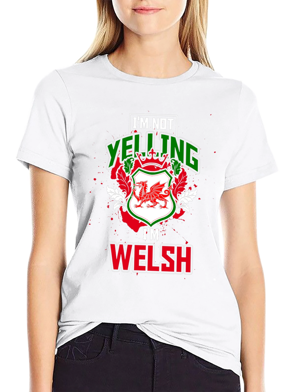 Im Not Yelling Im Welsh Black T-Shirt