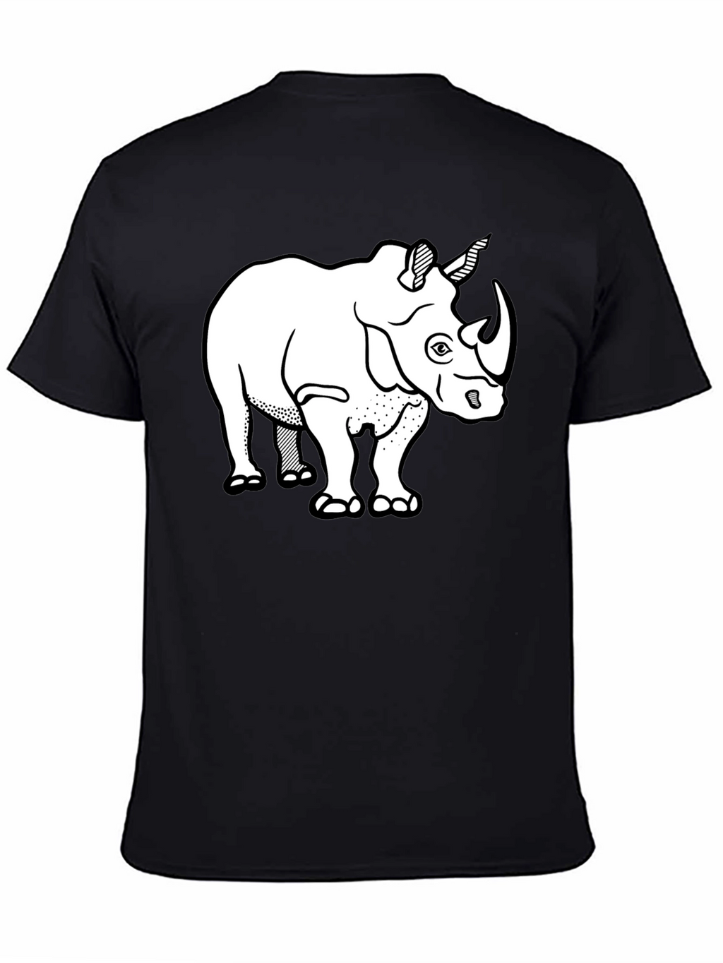 Rhino Graphic Tee - Black Cotton T-Shirt