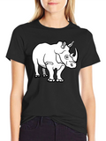 Rhino Graphic Tee - Black Cotton T-Shirt