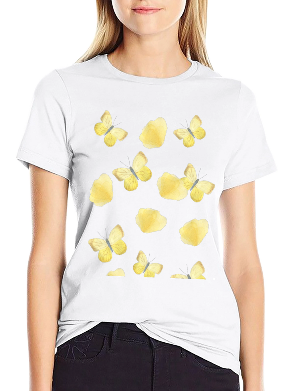 Butterfly & Floral Print T-Shirt