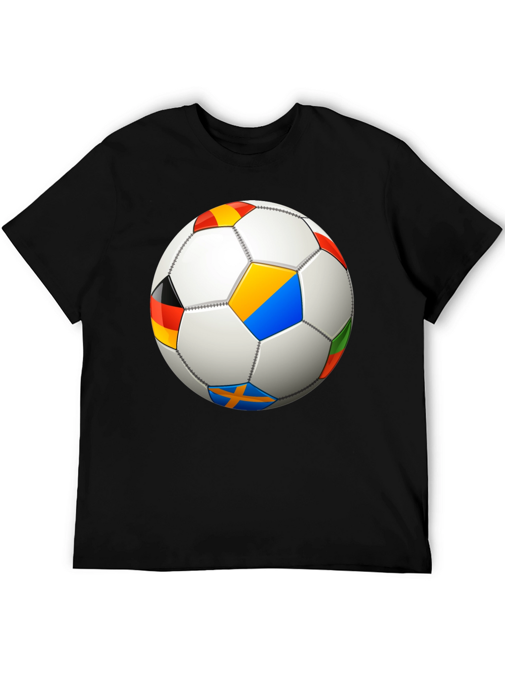 Soccer Ball Flags T-Shirt - Black
