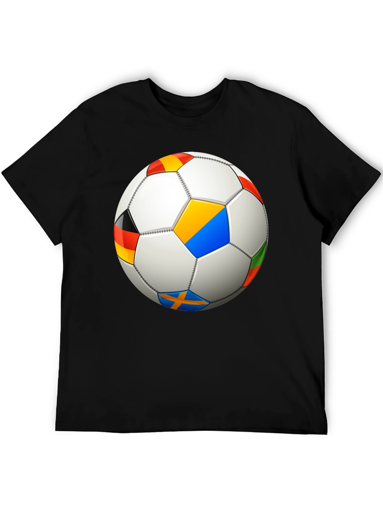 Soccer Ball Flags T-Shirt - Black