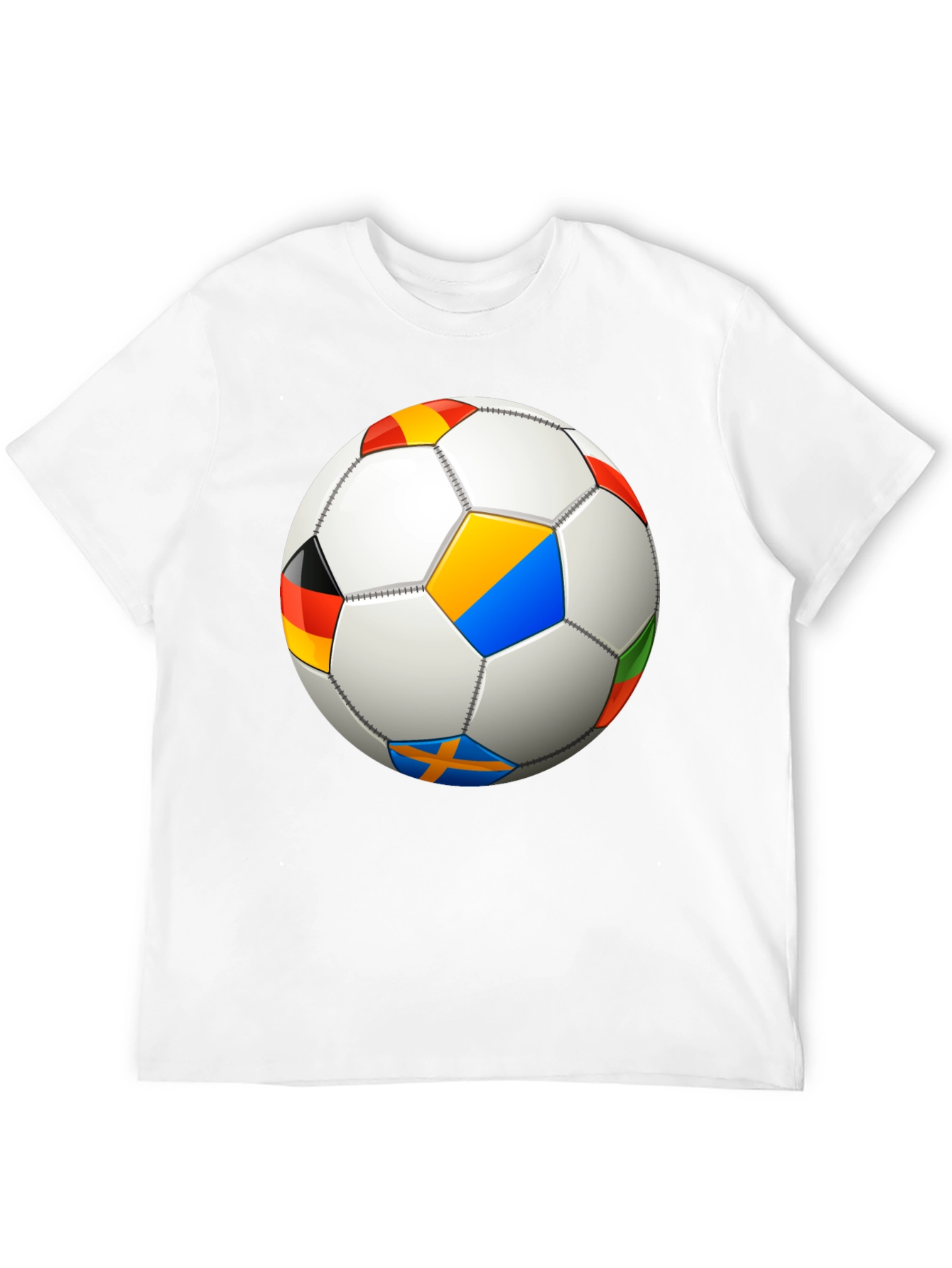 Soccer Ball Flags T-Shirt - Black