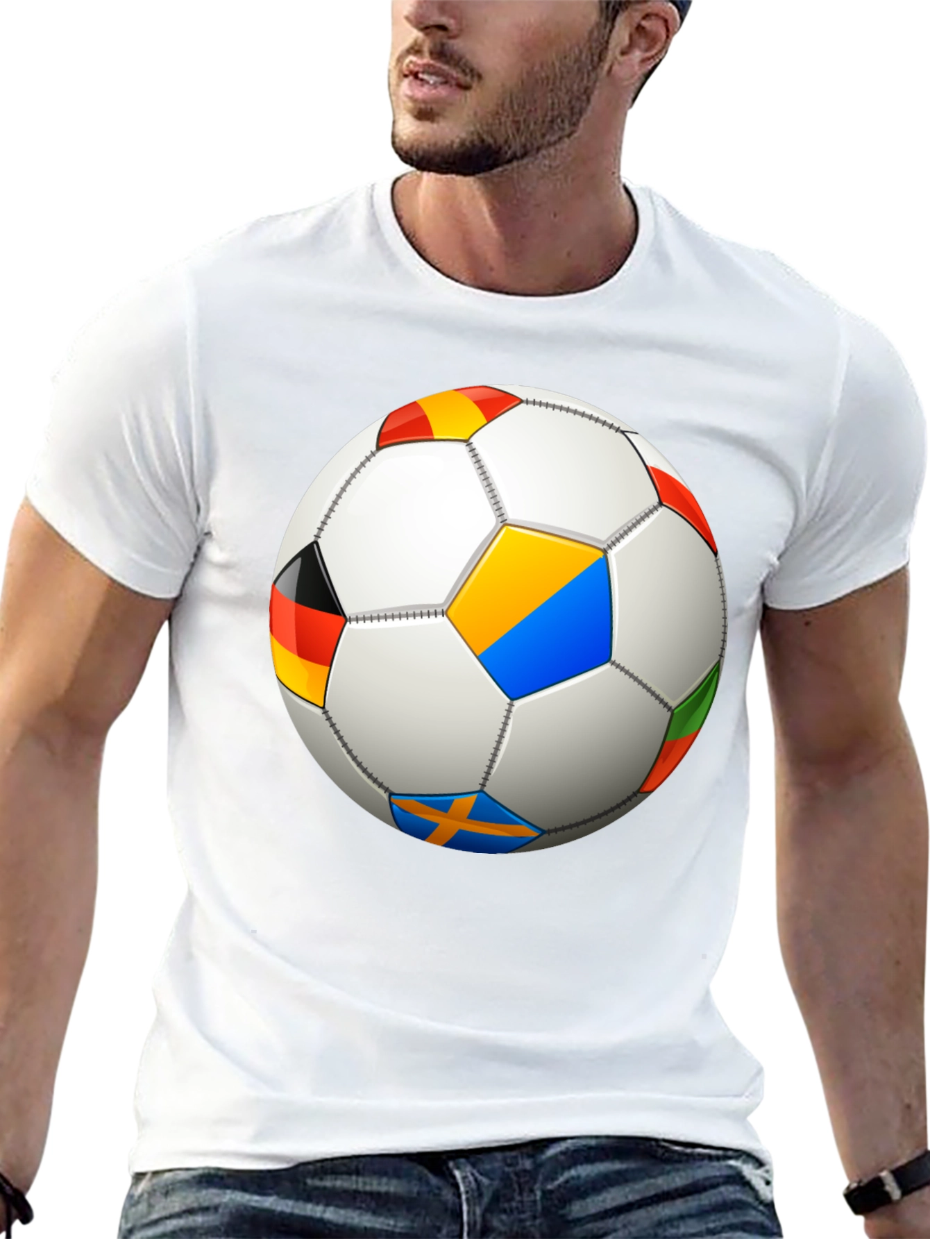 Soccer Ball Flags T-Shirt - Black