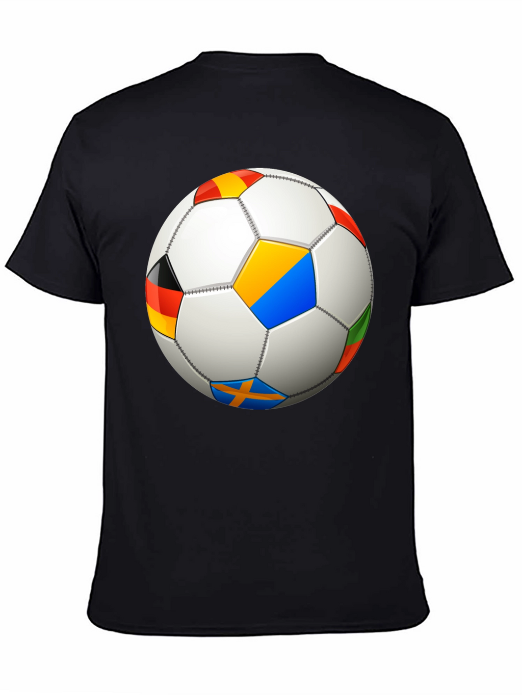 Soccer Ball Flags T-Shirt - Black