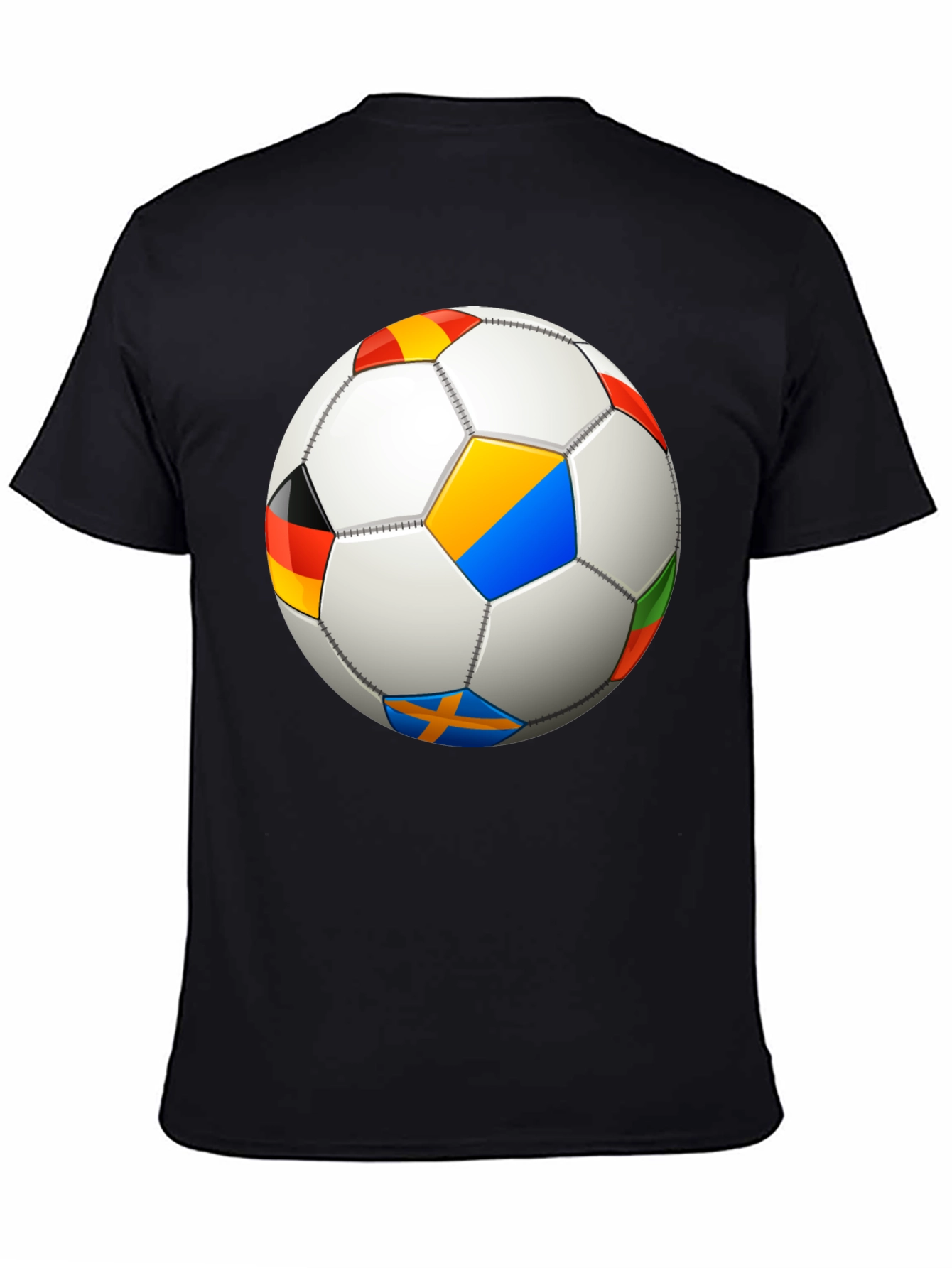 Soccer Ball Flags T-Shirt - Black