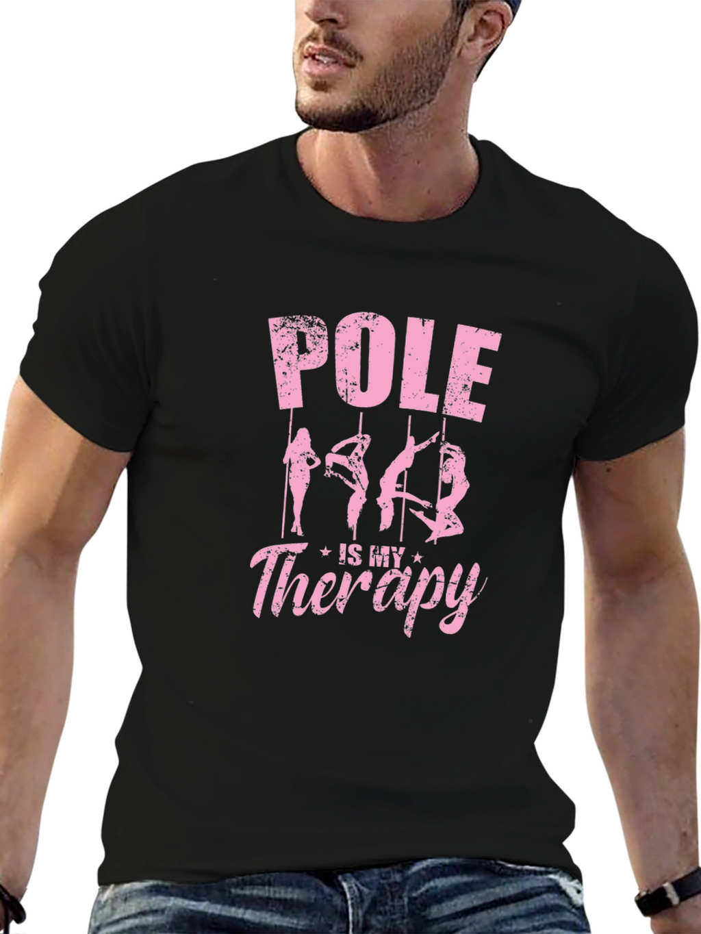 Pole is My Therapy Graphic T-Shirt