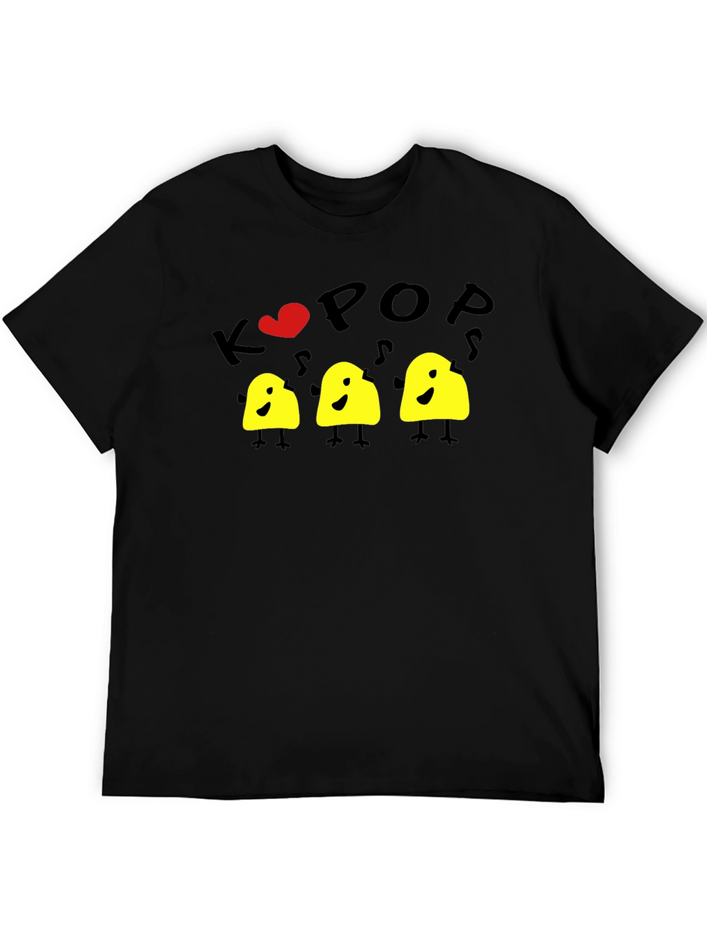 K-Pop Cute Chicks Black T-Shirt