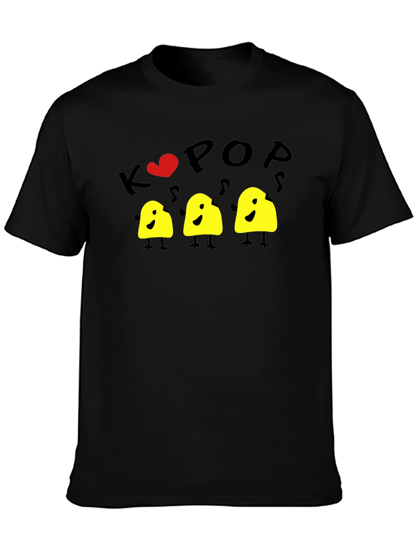 K-Pop Cute Chicks Black T-Shirt