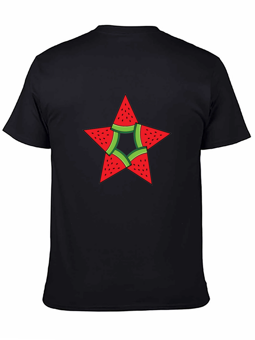 Watermelon Star Graphic Black T-Shirt