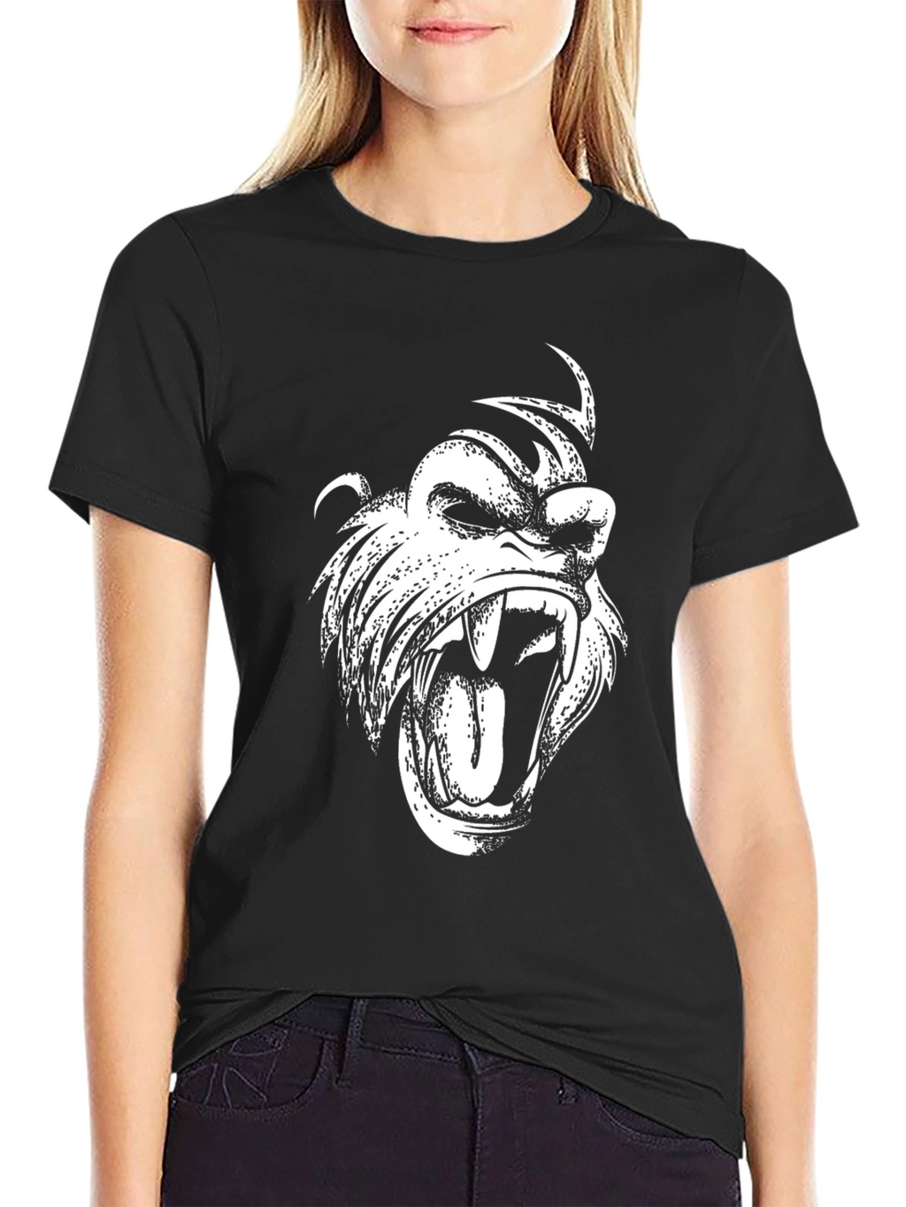 Graphic Tee: Fierce Ape Design Black