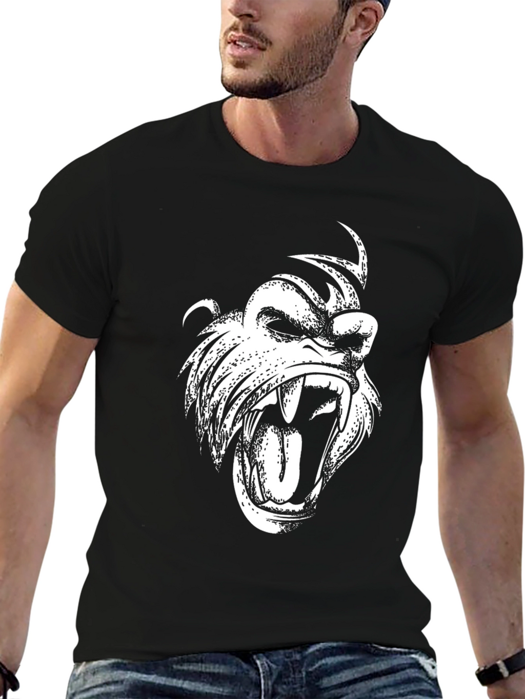 Graphic Tee: Fierce Ape Design Black