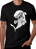 Cartoon Shark Graphic T-Shirt