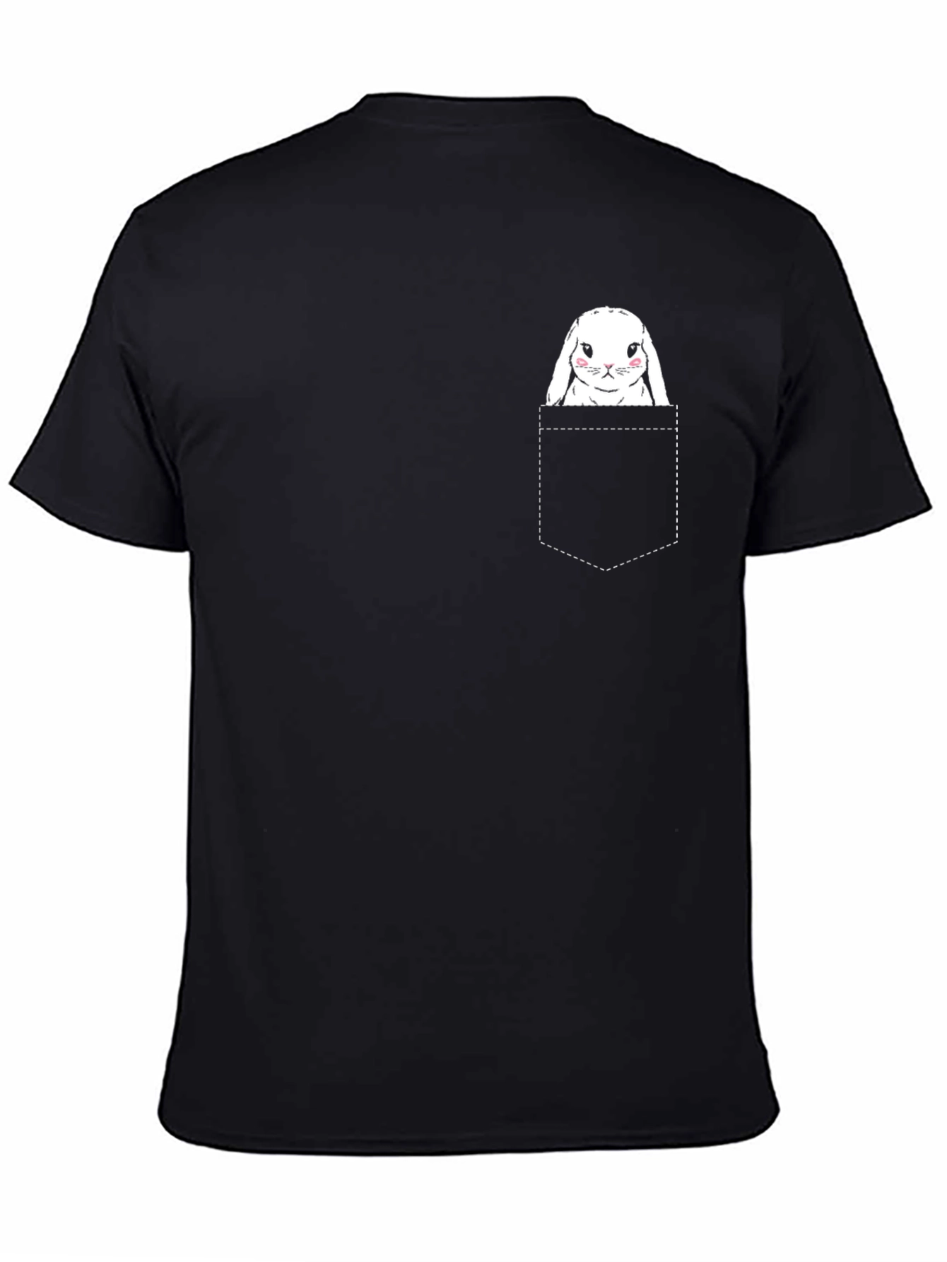 Bunny in Pocket Graphic Tee - Cute & Stylish