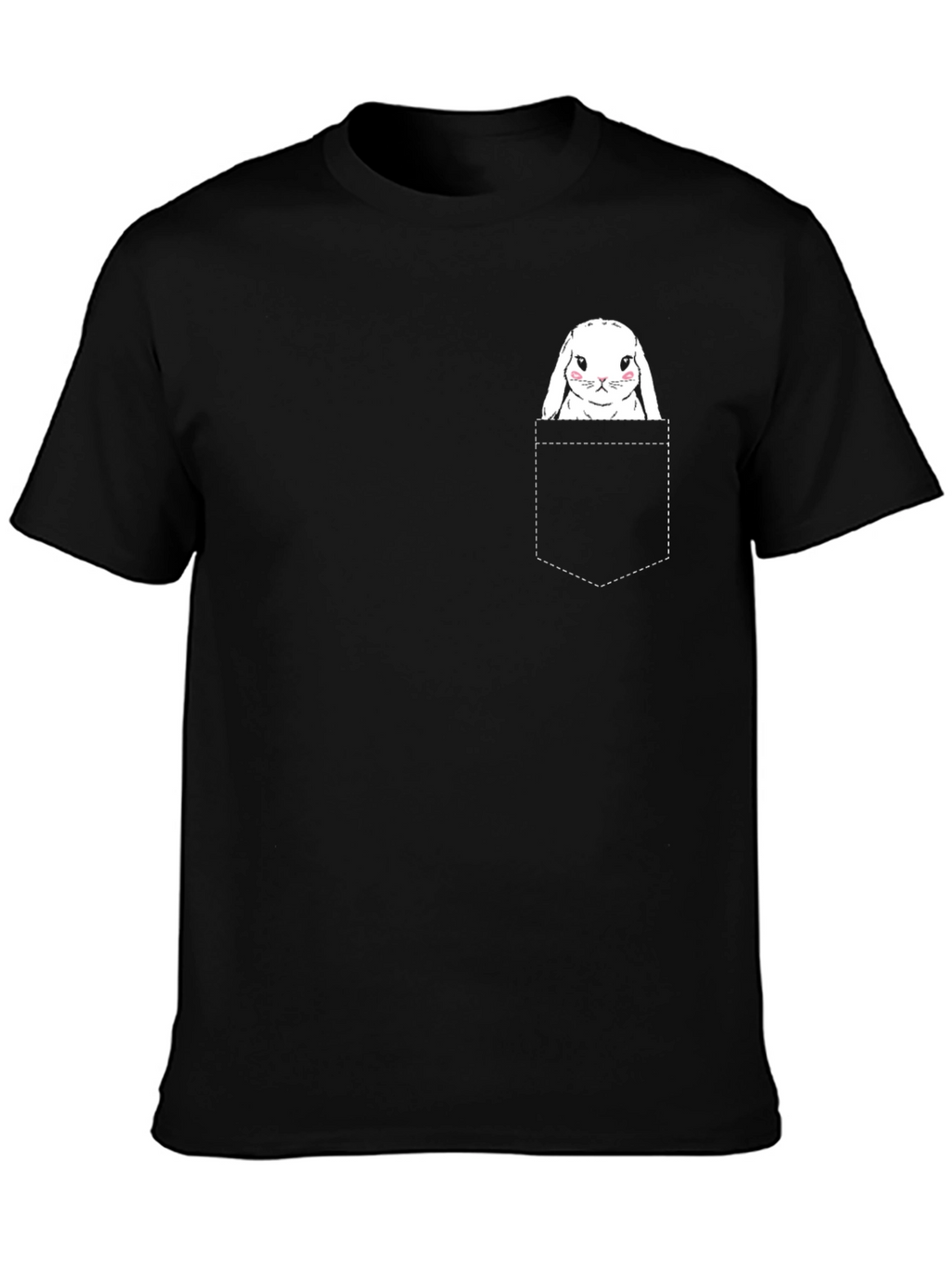 Bunny in Pocket Graphic Tee - Cute & Stylish