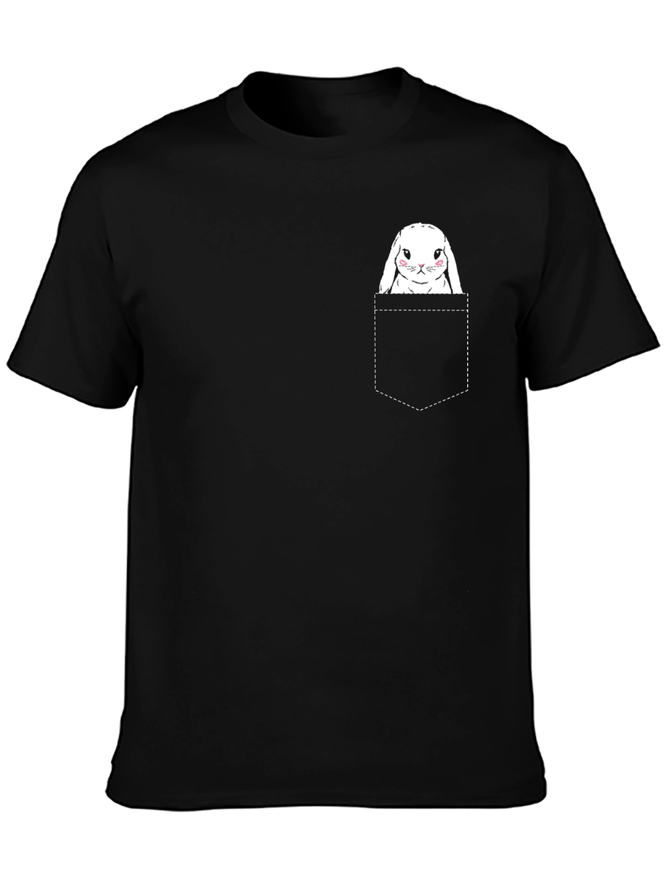 Bunny in Pocket Graphic Tee - Cute & Stylish