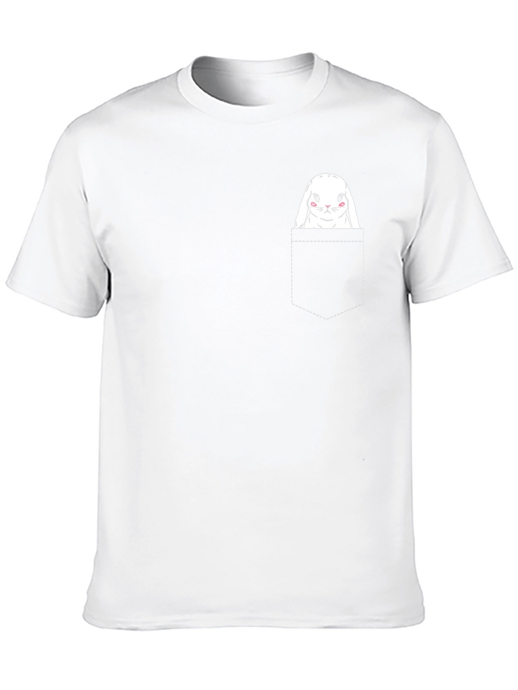 Bunny in Pocket Graphic Tee - Cute & Stylish