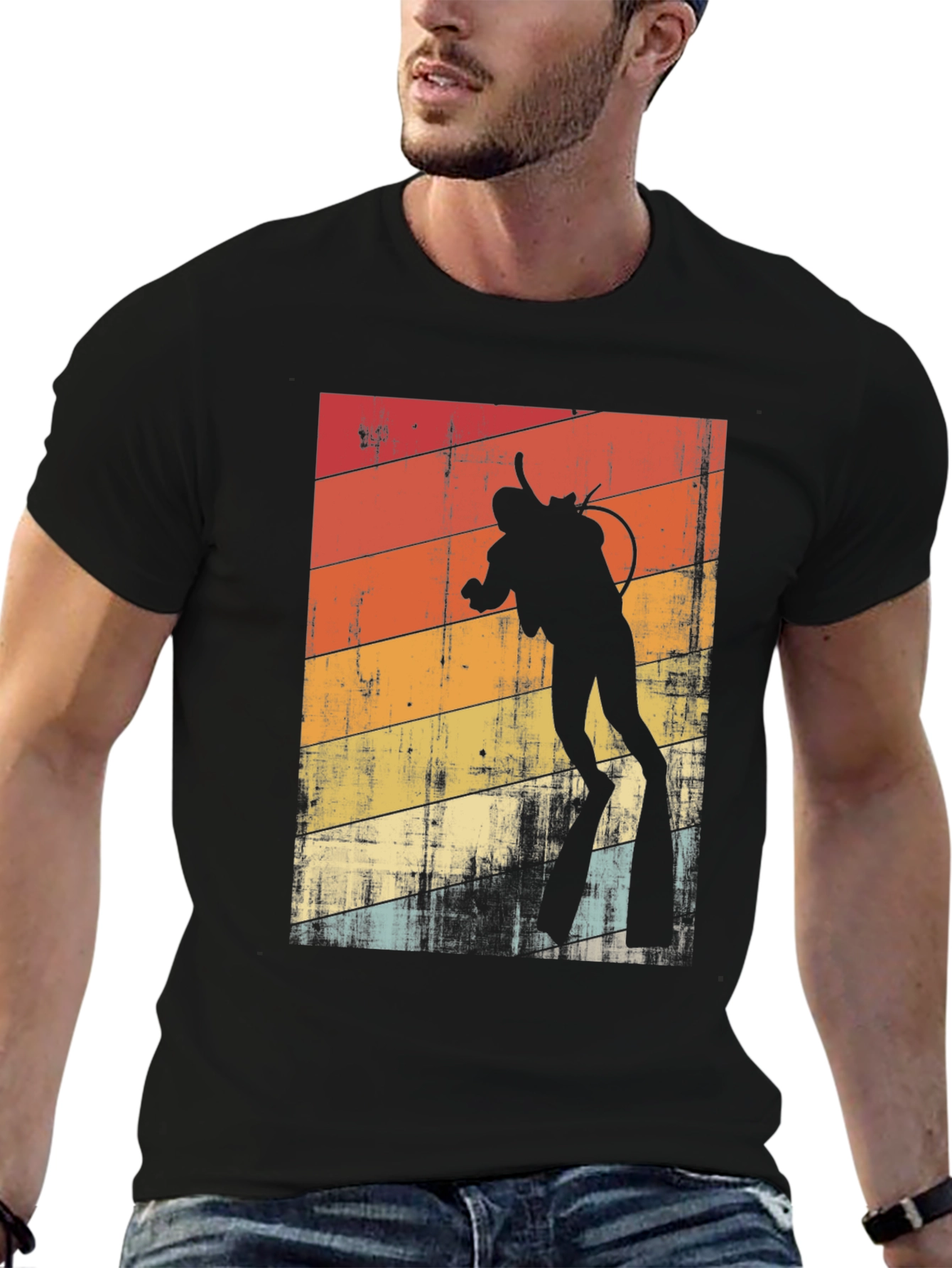 Vintage Diver T-Shirt - Retro Scuba Diving Design