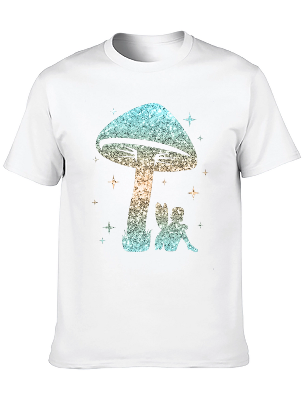 Magical Mushroom & Fairy Black T-Shirt